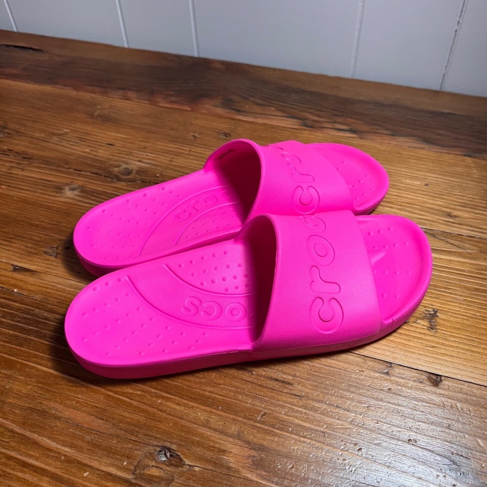 Crocs Classic Slide Sandals Hot Pink Crush Womens Size 8 - Picture 2 of 7